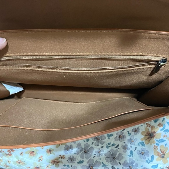 ECOSUSI Brown Vegan Leather Messenger bag with Bow Detail - Picture 8 of 8